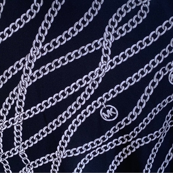 Michael Kors Top L Equestrian Chain Print MK Logo 1/4 Zip Sleeveless Blouse - Picture 3 of 7